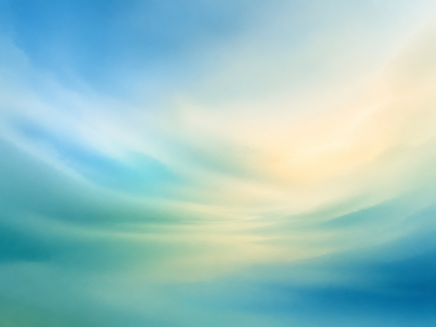 Quiet sky blue, turquoise, and jade light opening into a warm glow